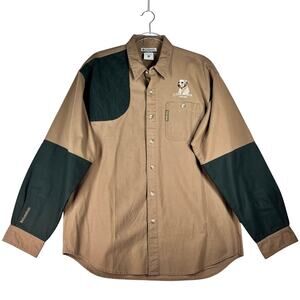 Columbia Sharptail Shooting/Hunting Shirt Briarshun Sz Med Dark Khaki